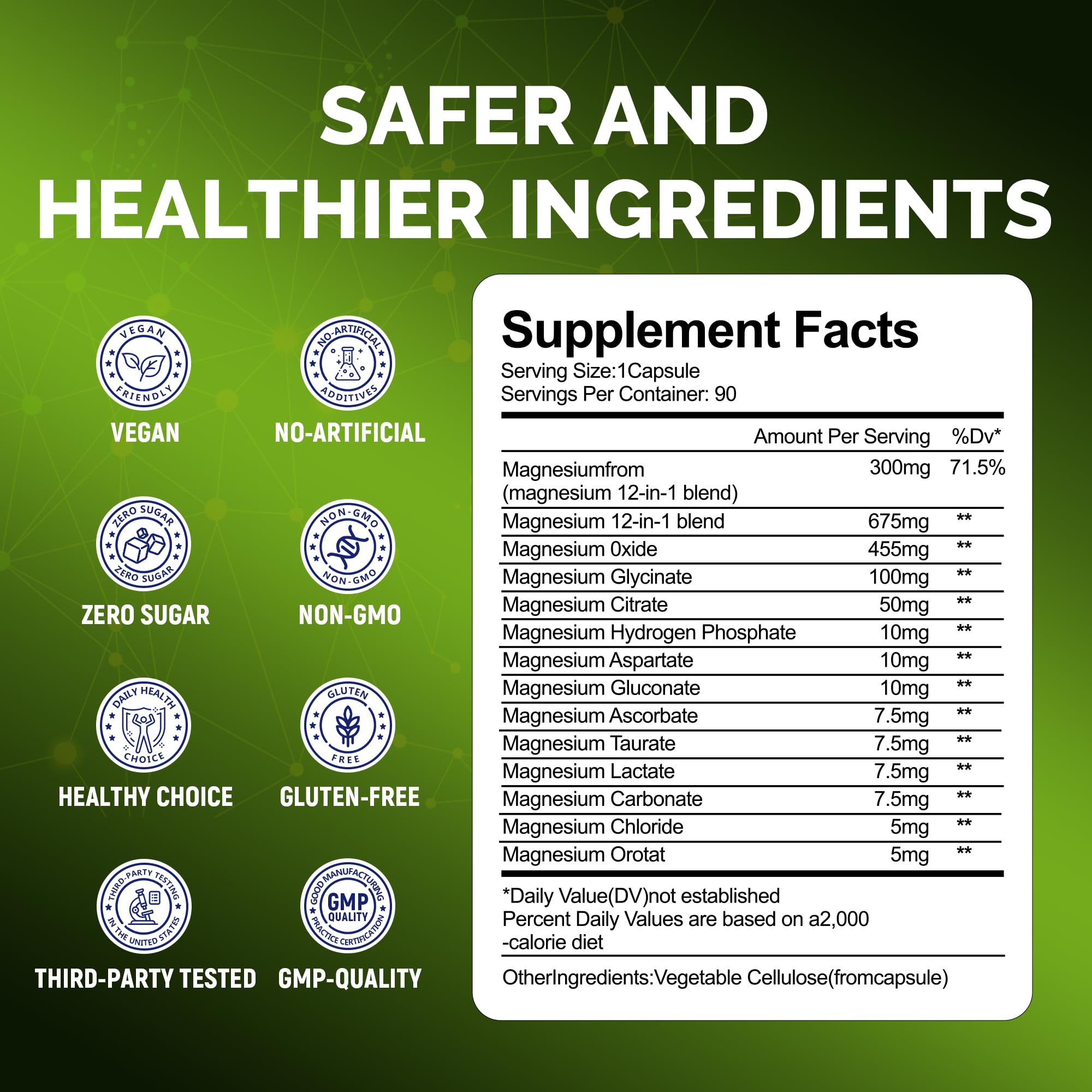 Magnesium Glycinate, 300mg Elemental Magnesium Complex, Vegan — Amazon image 8