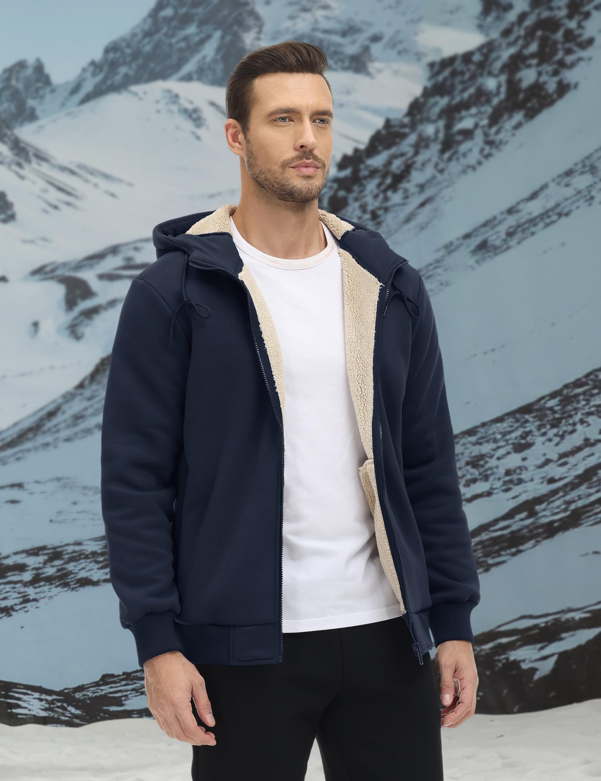 TACVASEN Uomo Giacca in Pile Felpato Giacca Invernale Calda Sport Streetwear