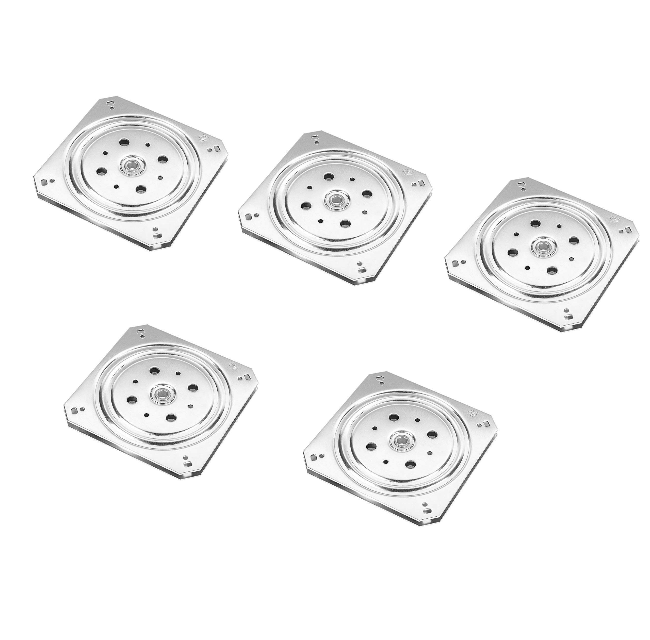 Gedotec Galvanized Metal Swivel Fitting 360° Turntable For Screwing | Galvanized Steel | Thrust Ball Bearing 150 Kg | Heavy-Duty Turntable 155 X 155 X 10.5 Mm