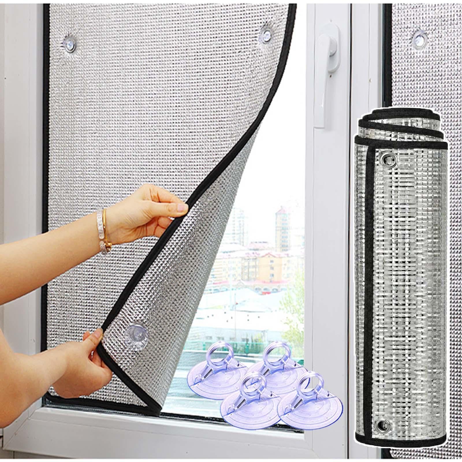 Sun Protection Privacy Window Film, Thermal Insulation Reflective Glass Film, Double-aluminium Foil Blackout Window Film, Sun Blocking Anti-uv Anti-glare Window Tint Film,W×H-130x200cm/51 * 79in