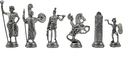 Miniatura 4 de Piezas de ajedrez de metal de gran tamaño hechas a mano históricas antiguas de cobre antiguas figuras rey 4.3 in (tablero no incluido, solo 32