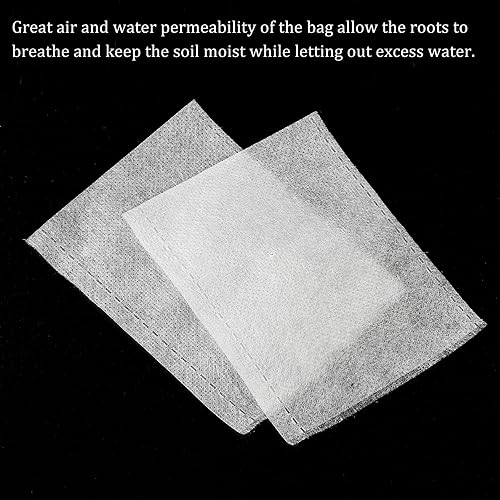 Miniatura 5 de M METERXITY Paquete de 100 bolsas para plantas de guardería, bolsas no tejidas, macetas de tela transpirable, se aplican a exterioresjardín (3.94 x