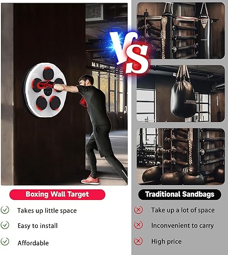 Miniatura 3 de GYHZKA 2023 New Boxing Machine, Smart Music Boxing Machine with 2 Pairs of Boxing Gloves for Amateur Home Workout Boxing Machine Wall Mounted