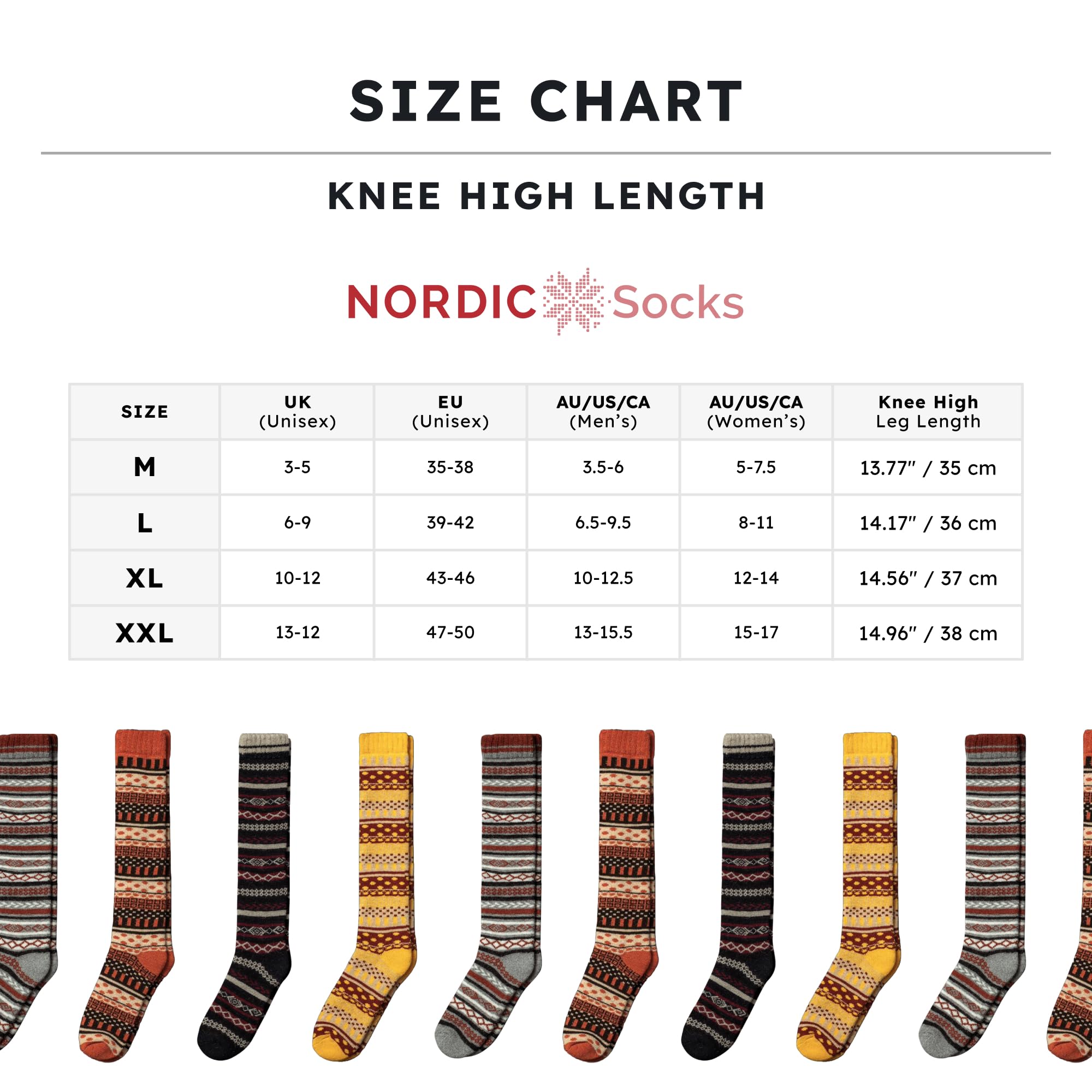 NORDIC Socks Calze Calde al Ginocchio Lana Merino 2 paia | Calde, Traspiranti, Assorbono l'Umidità, Antiodore