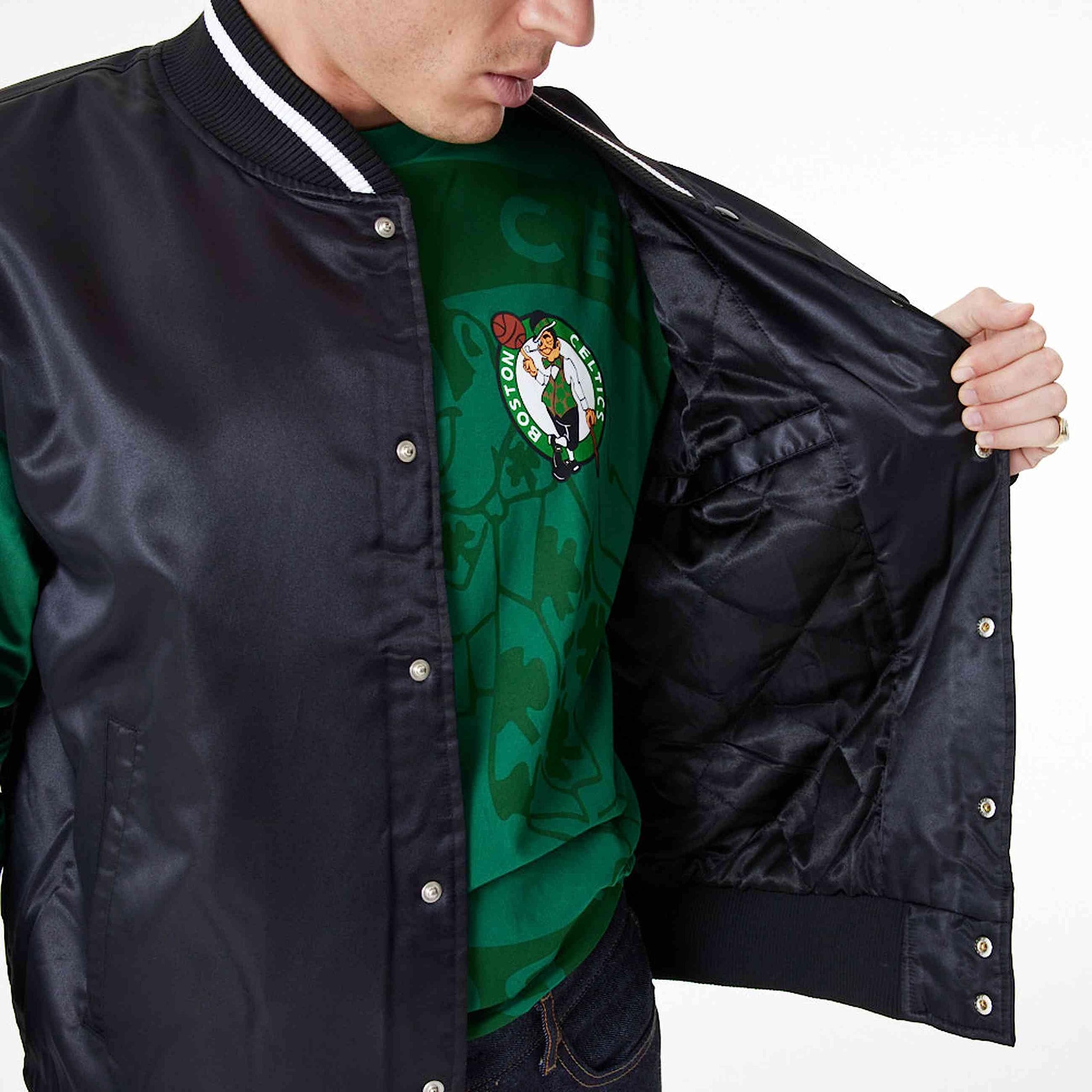 New Era - NBA Boston Celtics satyna bomber kurtka kolor czarny