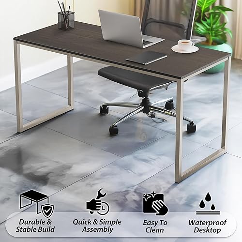 Miniatura 21 de SHW - Escritorio de 32 pulgadas para computador, oficina en casa, roble Roble,Negro,Espresso,Marrón