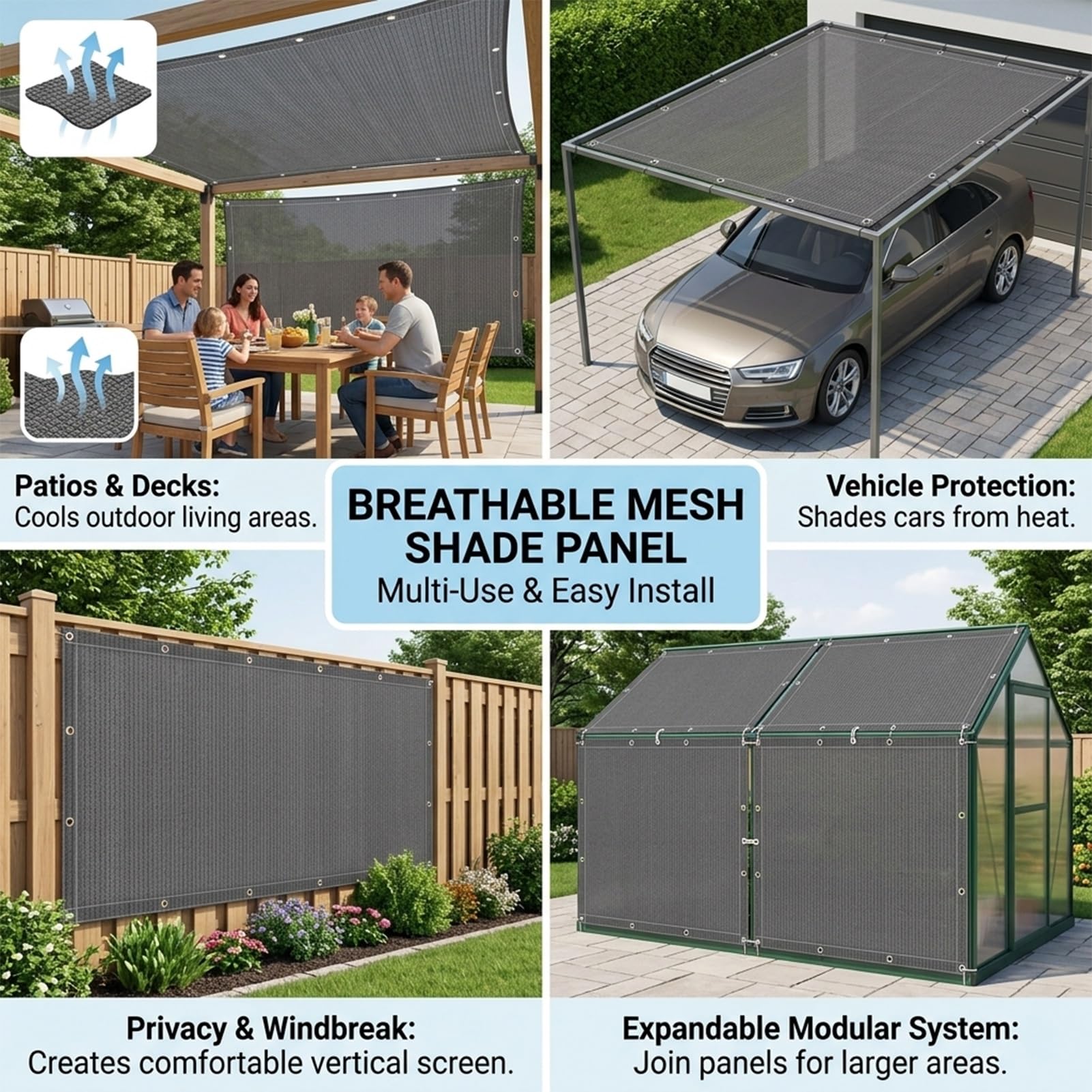 Toldo para Sombra 100 x 415 cm Protección UV Red de Sombra Al Aire Libre Protegiendo La Privacidad para Plantas Invernaderos Balcones, Blanco