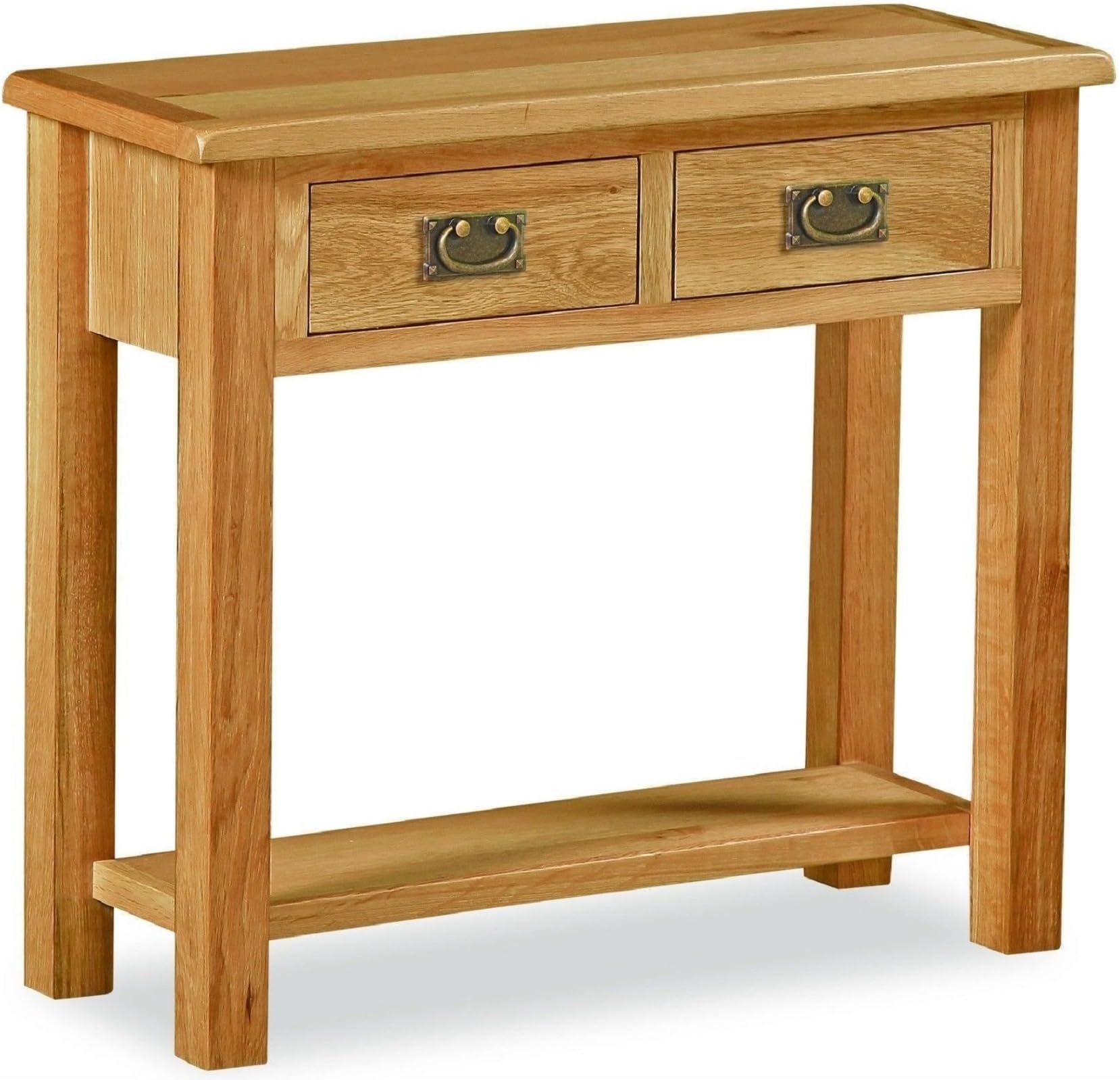 Suffolk Oak 2 Drawer Console Table Solid Oak IN STOCK
