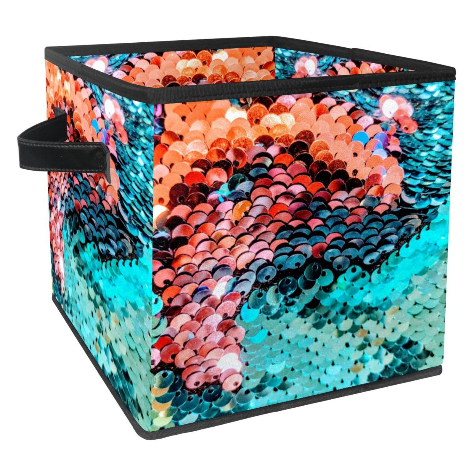 Boîte de rangement pliable multicolore en tissu pour placard