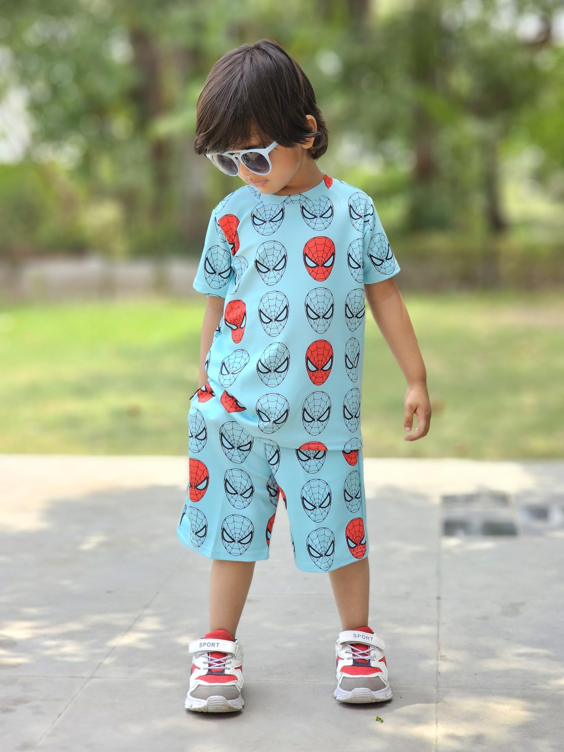 EMBLIKA Casual Baby Boys Cotton Lycra Blend Clothing Set || Kids Tshirt-short || Kids Summer Set || Available In Unic Colour & Print Type || Baby Boys Trending Co-ord Set. 4