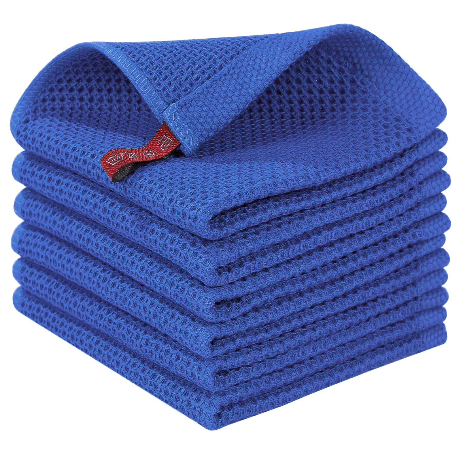 Homaxy 100% Cotton Waffle Weave Kitchen Dish Cloths, Ultra Soft Absorbent Quick Drying Dish Towels, 12 x 12 Inches, 6-Pack, Blueberry — image 1