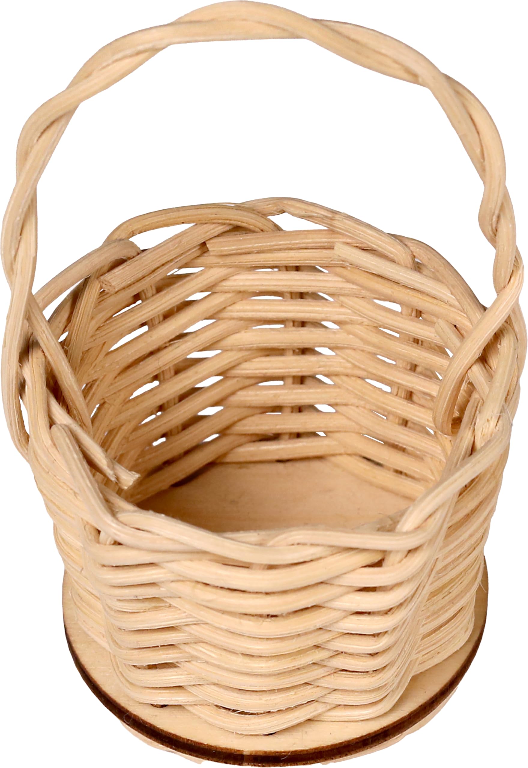 VBS XXL kit créatif Mini Panier en rotin avec poignée 10 pièces kit de Bricolage diamètre 7 cm en Bas 5 cm Hauteur 10 cm matériel rotin Bois idéal pour projets créatifs et décorations