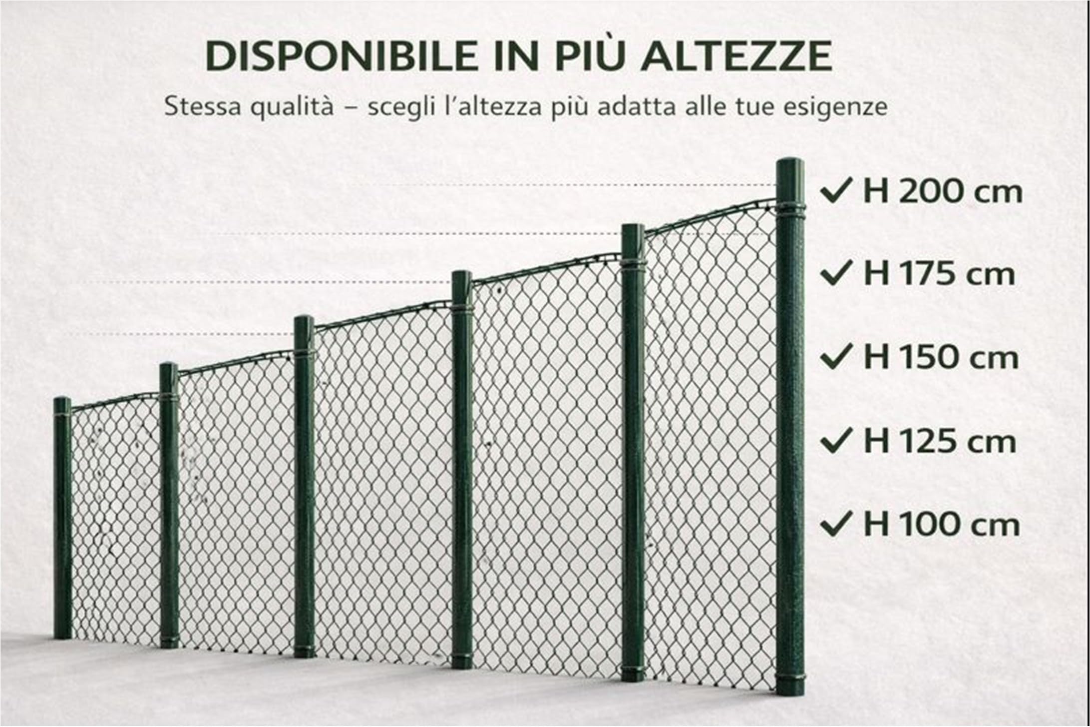 SERVICEWEBSHOP | Rete Metallica Plastificata Verde per Recinzione Giardino – Maglia 50x50 – Rotolo 25 m – Zincata Antiruggine (H 100 cm)