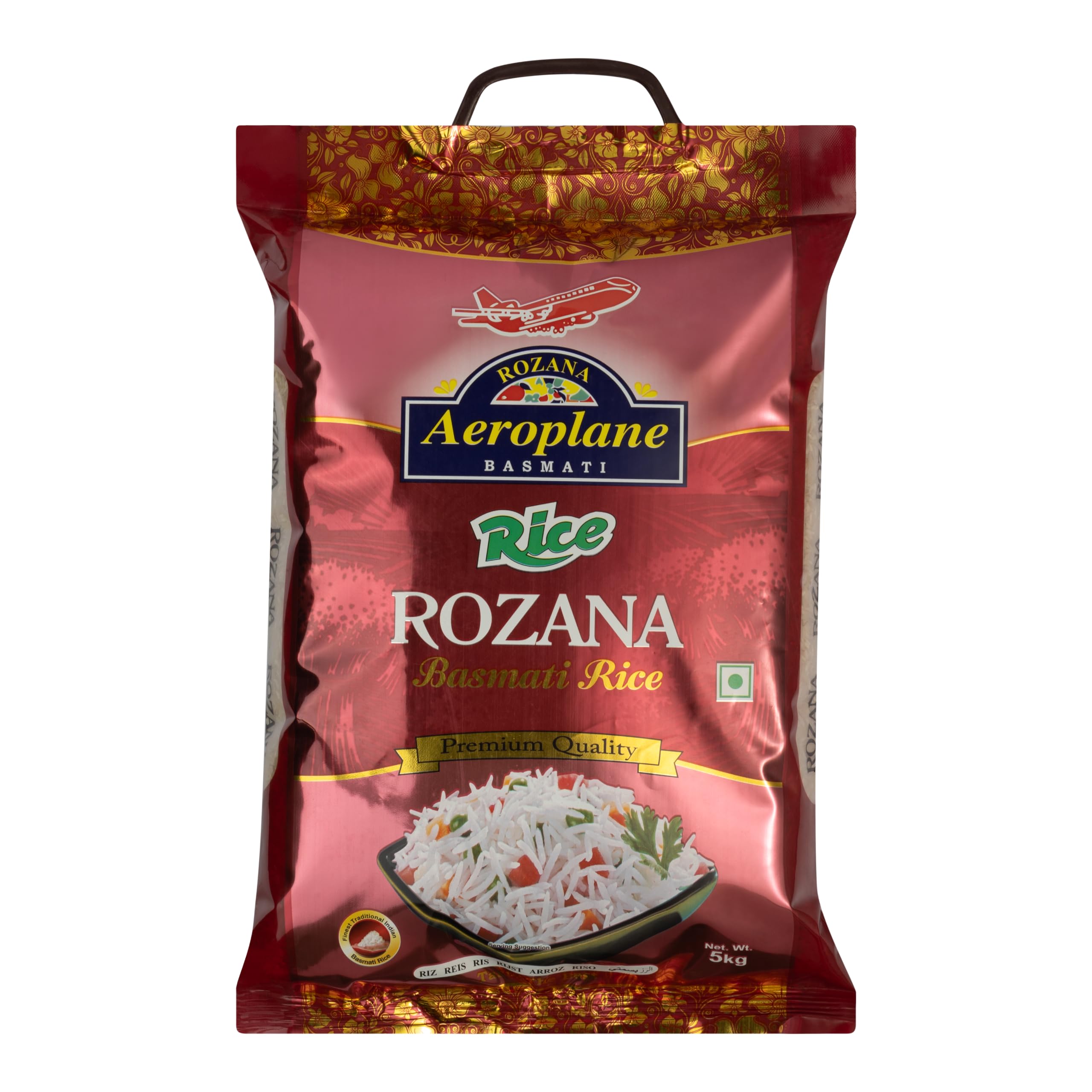 Aeroplane Rozana Premium Basmati Rice 5kg | Naturally Aged Long