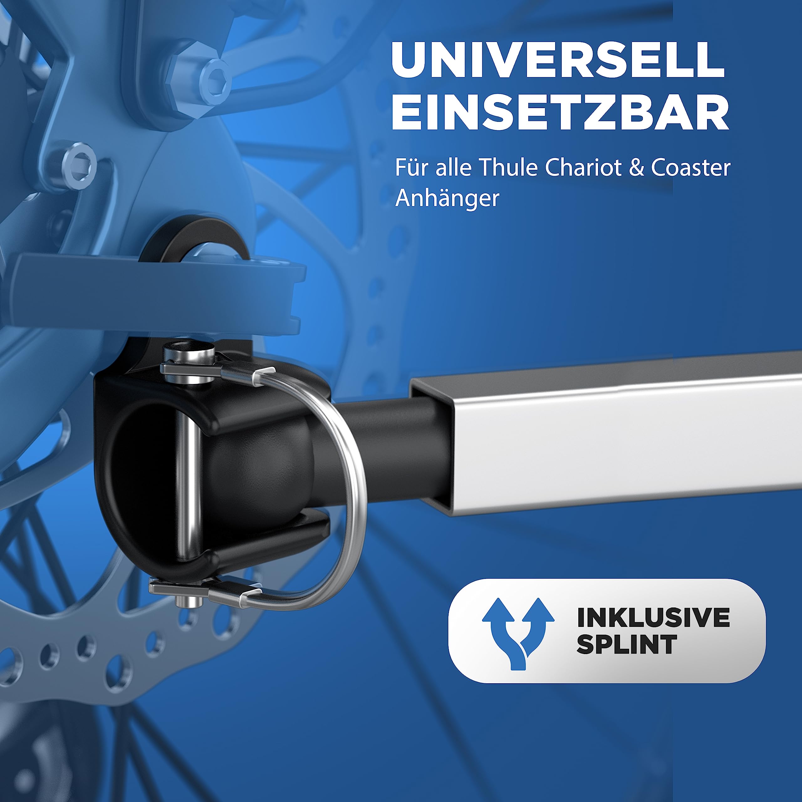 2 Ganci Traino Bicicletta Con Perno Sicurezza - Adattatore Per Rimorchi Bambini E Carichi