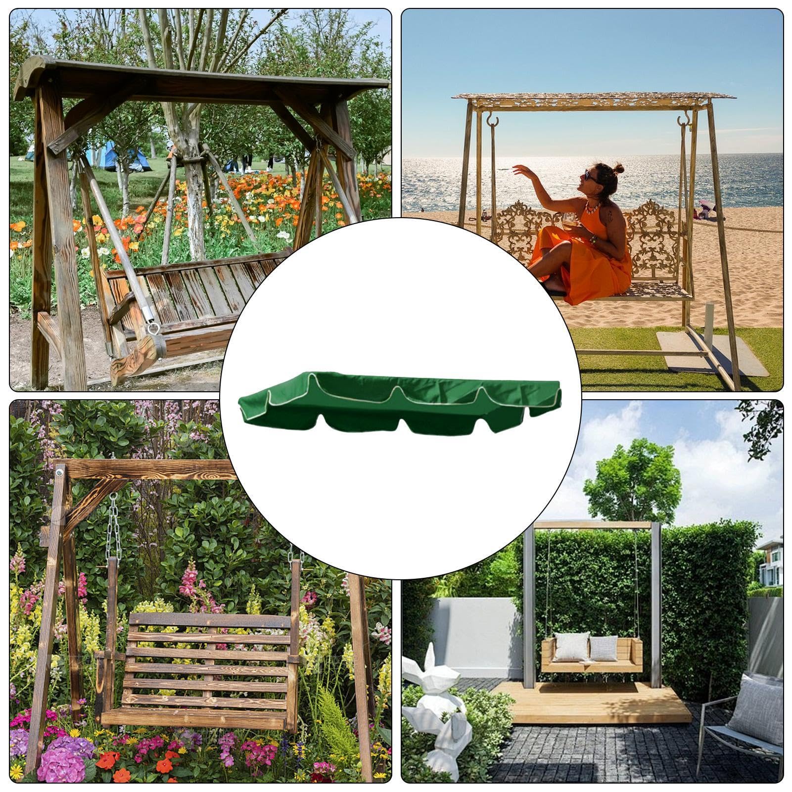 Tetto Di Ricambio Per Dondolo Da Giardino Hollywood - Verde, Impermeabile, 210x145 Cm, Tessuto Oxford 600D - Foto 13