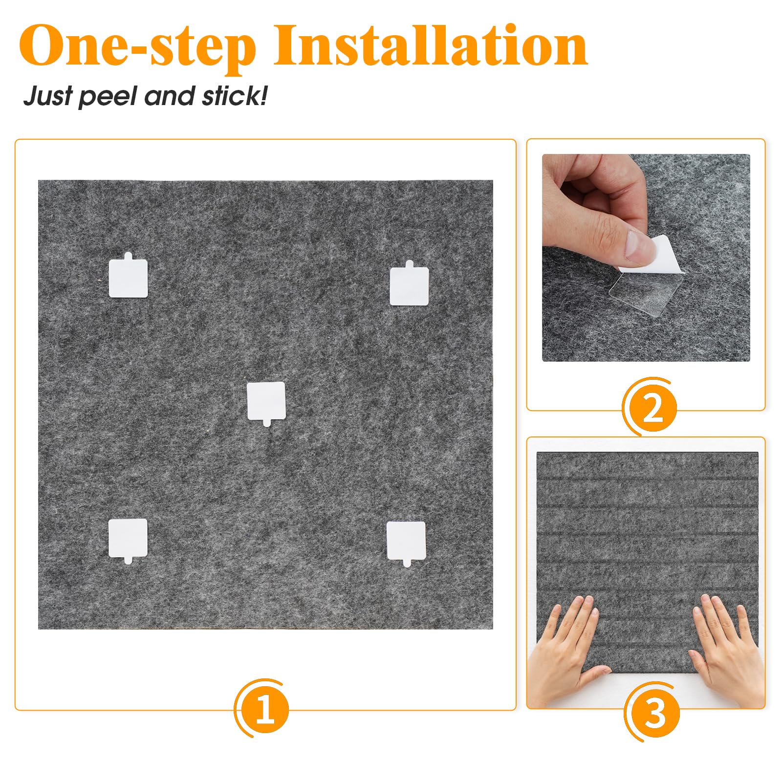 120x90cm Große Filz Pinnwand Selbstklebend: 12 Stück Streifen Filzboard mit Abziehbar Klebeband Dekorative Pinwand für Büro, Küche, Kinderzimmer als Memoboard, Fotowand, Korkwand Alternative