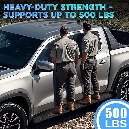 Miniatura 30 de PZ Estribos de acero inoxidable con espejo de 6 pulgadas, barra Nerf con escalón lateral, compatible con Ford F-150 2015-2024 2017-2024 F-250 F-350