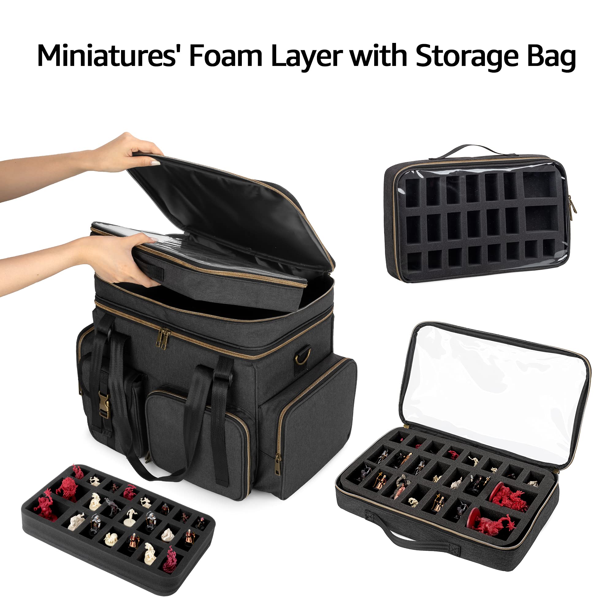 Trunab Bolsa para DND RPG Adventurer's Travel, Bolsa Gran Capacidad Compatible con Battle Mat de Dungeons and Dragons, Compatible con Handbooks, Libros de Reglas