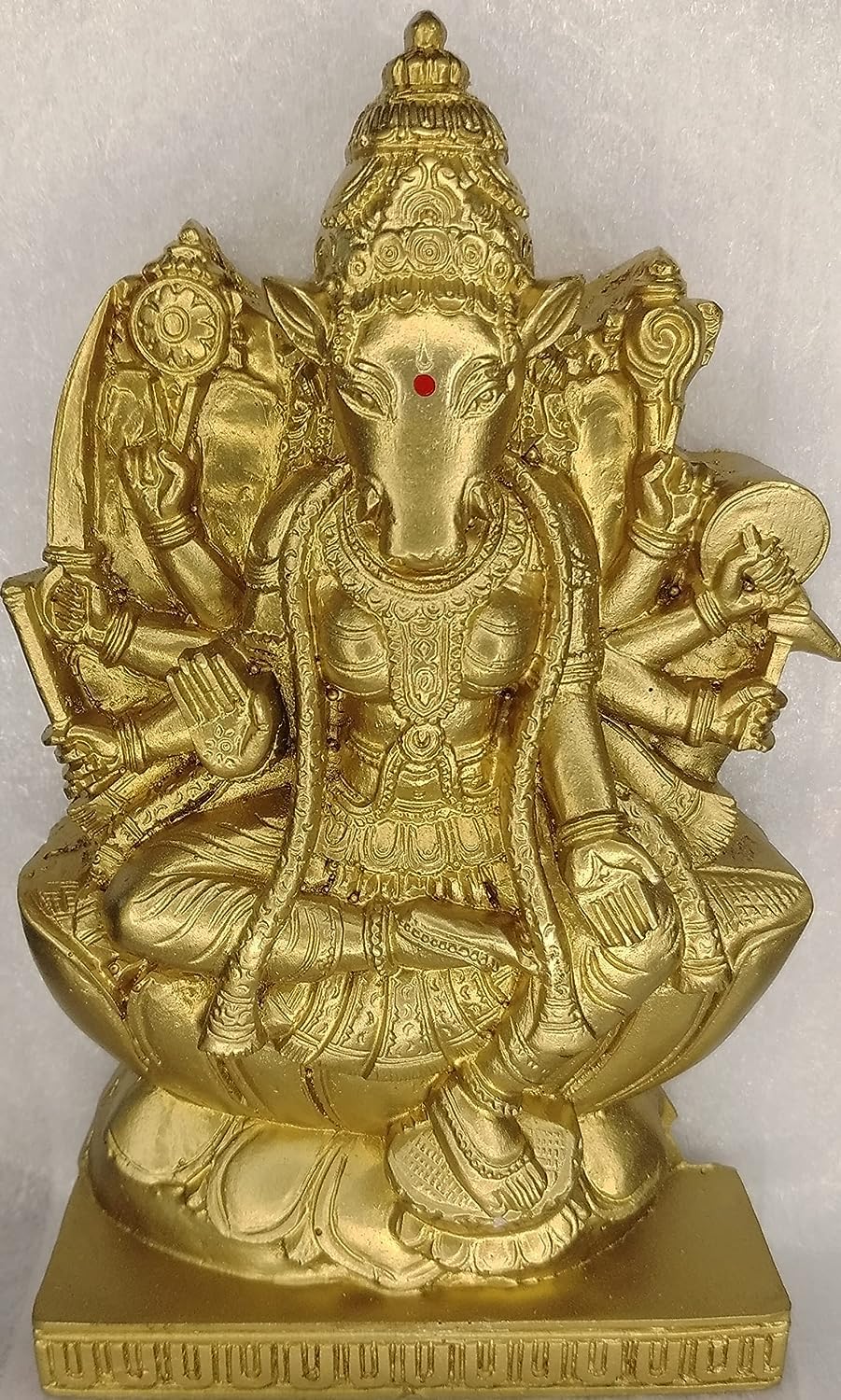 Zig Zag Varahi Amman Idol/Goddess Varahi Maa Statue for for Pooja Room, Home, Office and Decorative Show Piece Golden Size 8 Inches