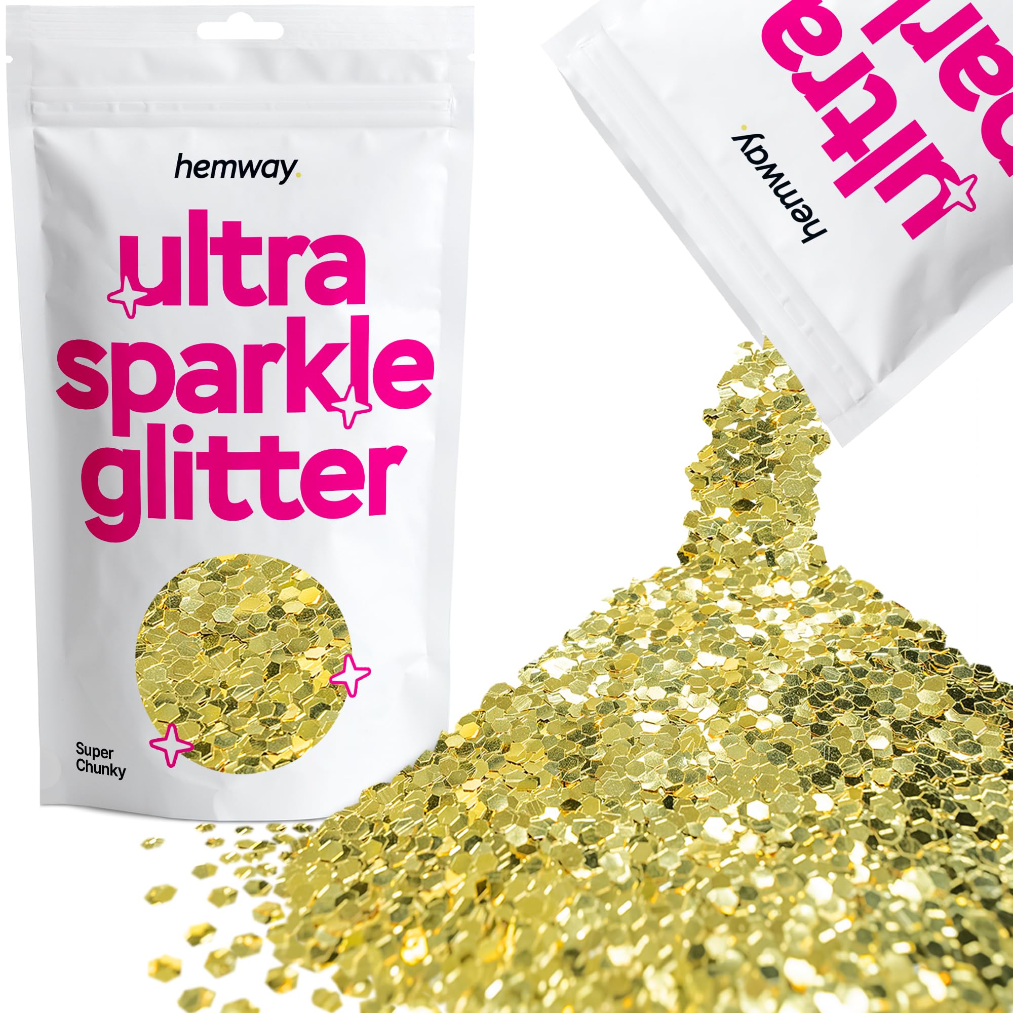 Hemway Ultra Sparkle Glitter Baby Pink Iridescent 100g Fine | Glitter for Arts & Craft, Makeup, Nail Art, Crafting, Card Making, Sparkle Decoration — view 181