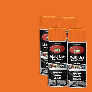 Spray Paint, 12 oz, 4-Pack (Gloss Orange) – All-Purpose, Indoor & Outdoor, Rust Resistant, for Wood, Metal, Plastic & Masonry