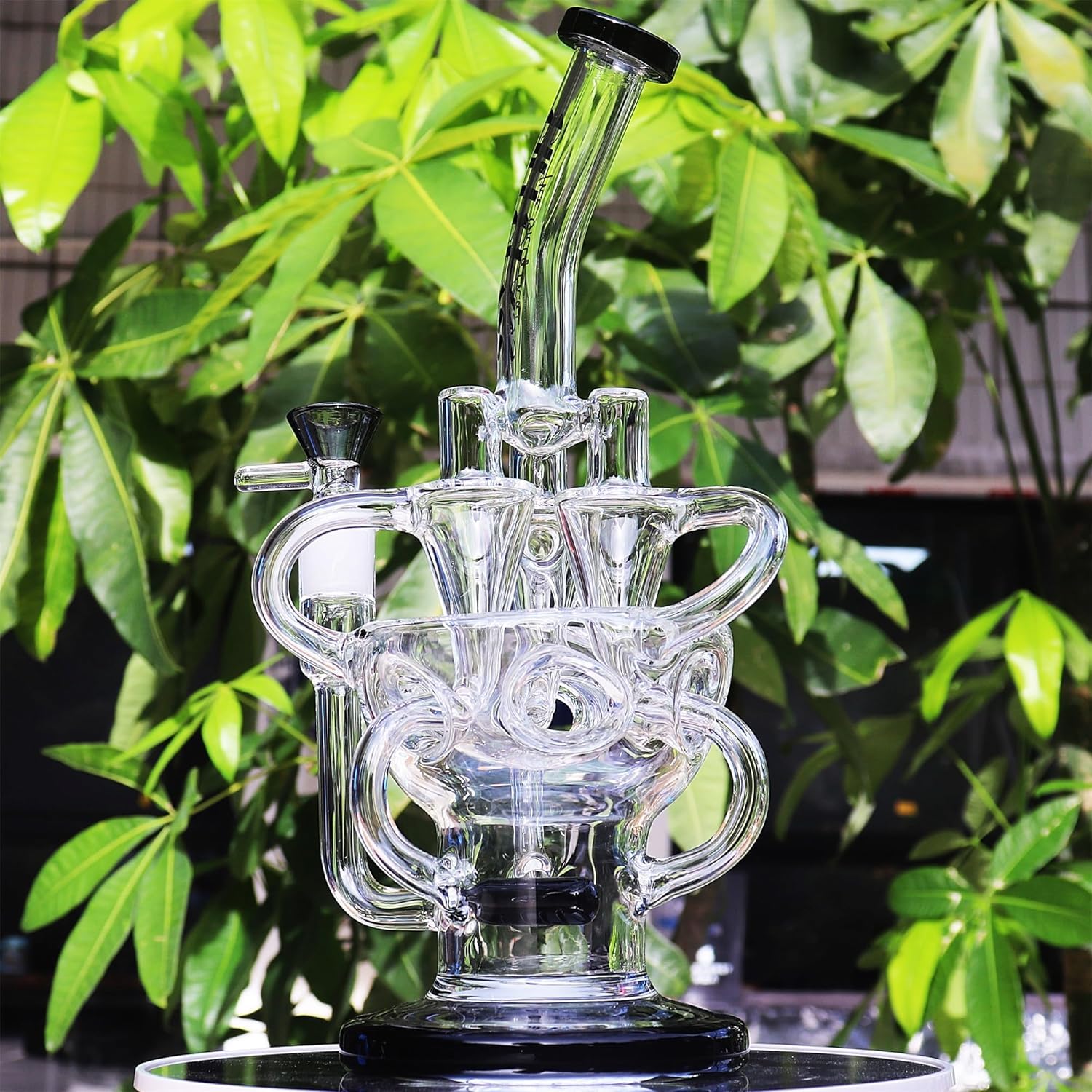 Bong de vidrio reciclador de 10" – Pipa de agua estilo becher, mini shisha