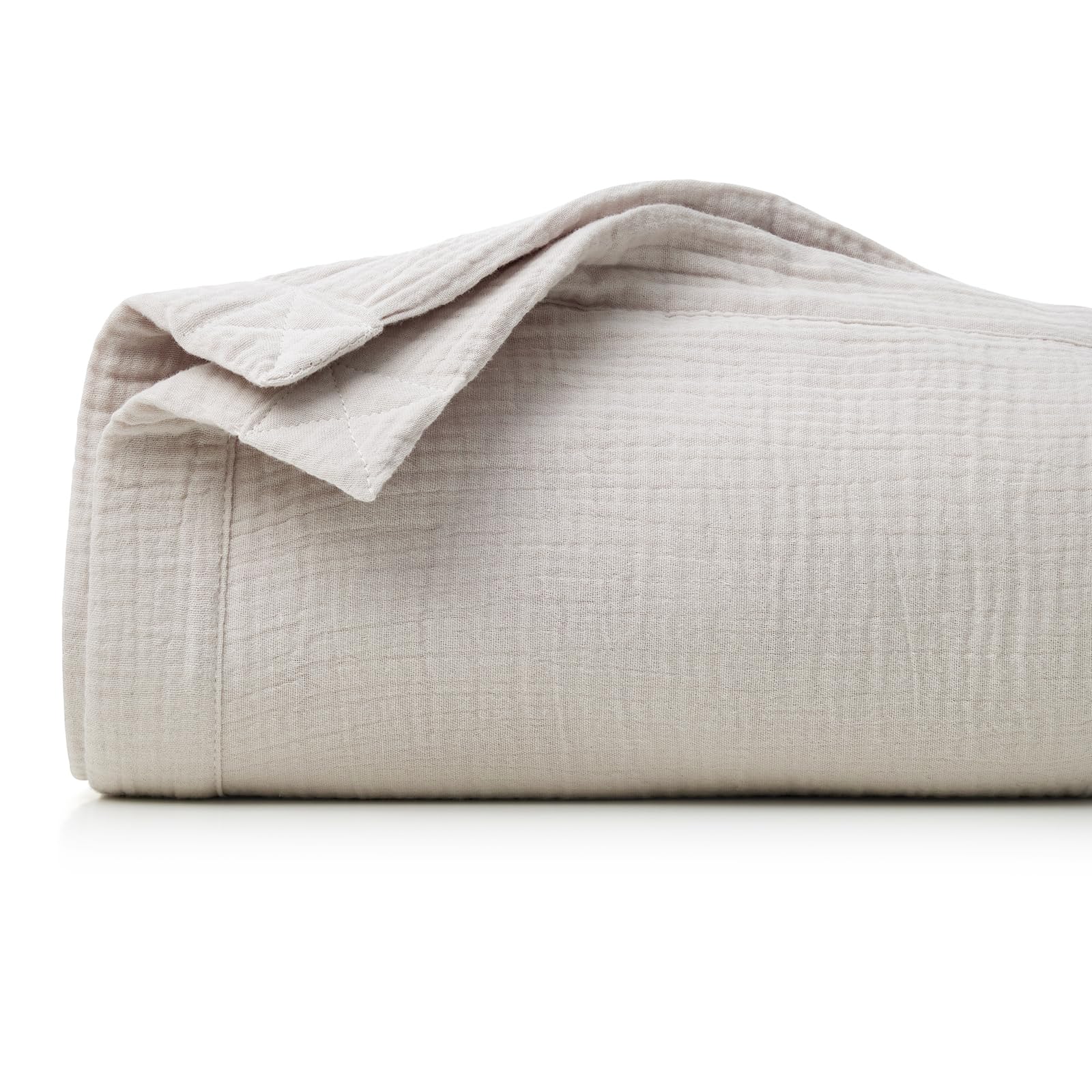 Momcozy Muslin Quilt Blanket, Soft Breathable Natural Cotton Crib Bassinet Blanket, Large 47''x47'' Neutral Boys Girls Nursery Toddler Bed Blanket, Baby Infant Swaddle Receiving Blanket, 4-Layer, Grey