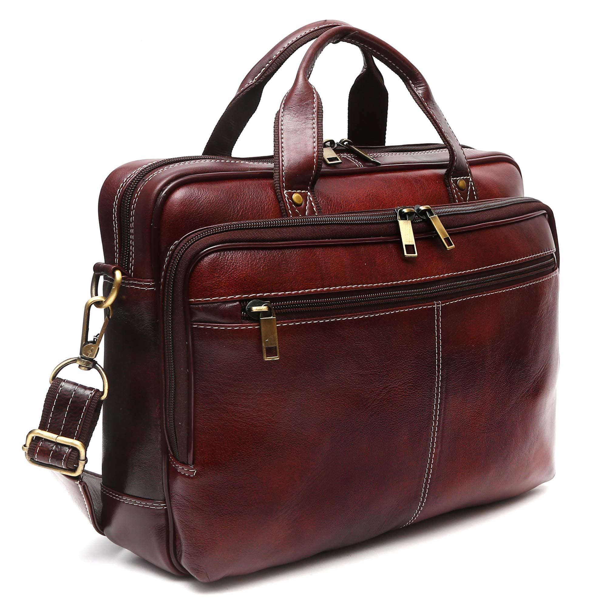 BEHIDE Mens Leather Laptop Bag (Brown) (B07HKPYPJQ) Amazon Price History, Amazon Price Tracker