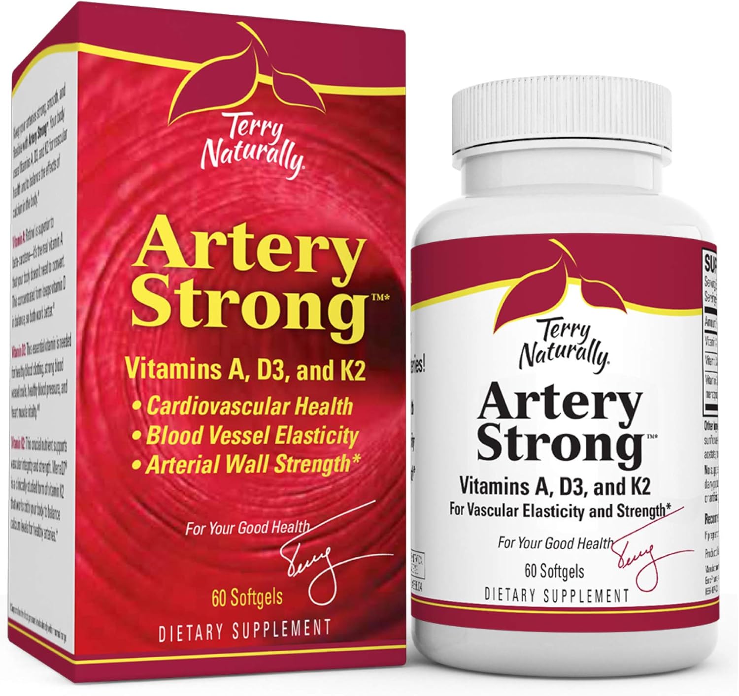 Buy Terry Naturally Artery Strong 60 Softgels Vitamin A, D3 & K2