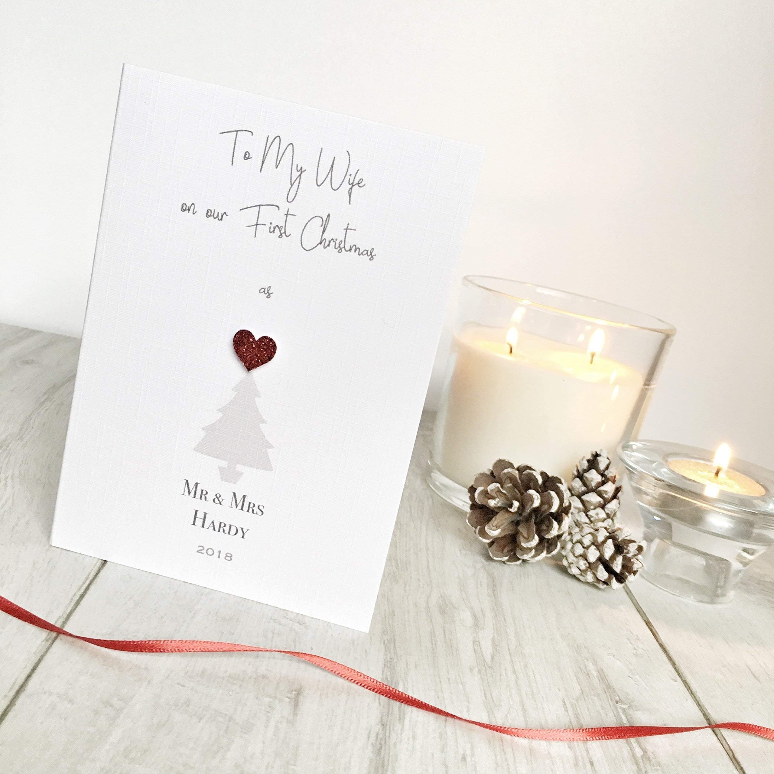 Our First Married Christmas As Mr & Mrs - Personalised Christmas Card