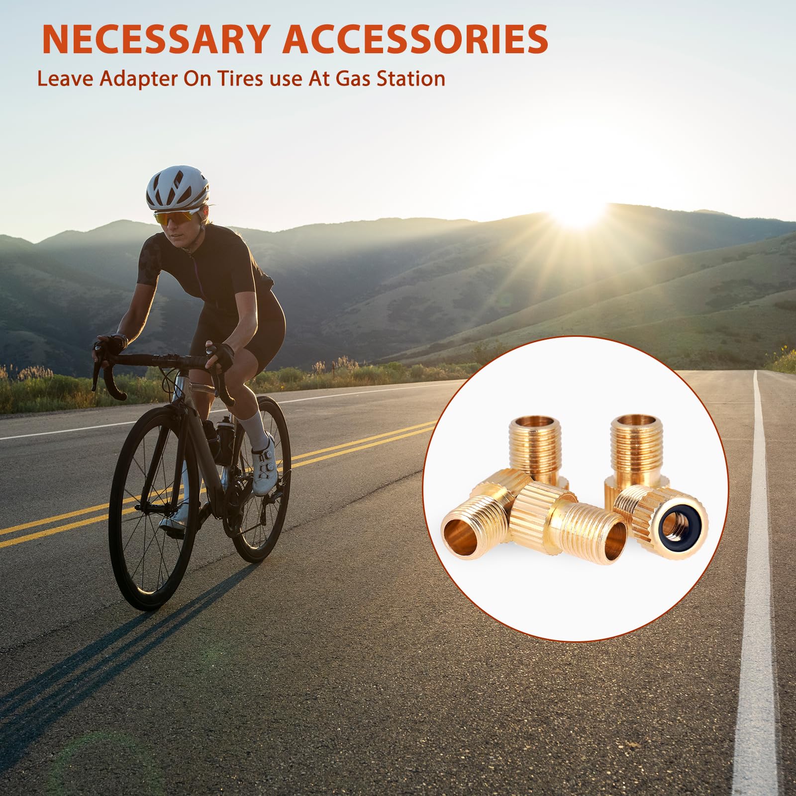 Sliverdew 5 pezzi adattatore valvola Presta a Schrader in ottone per bici