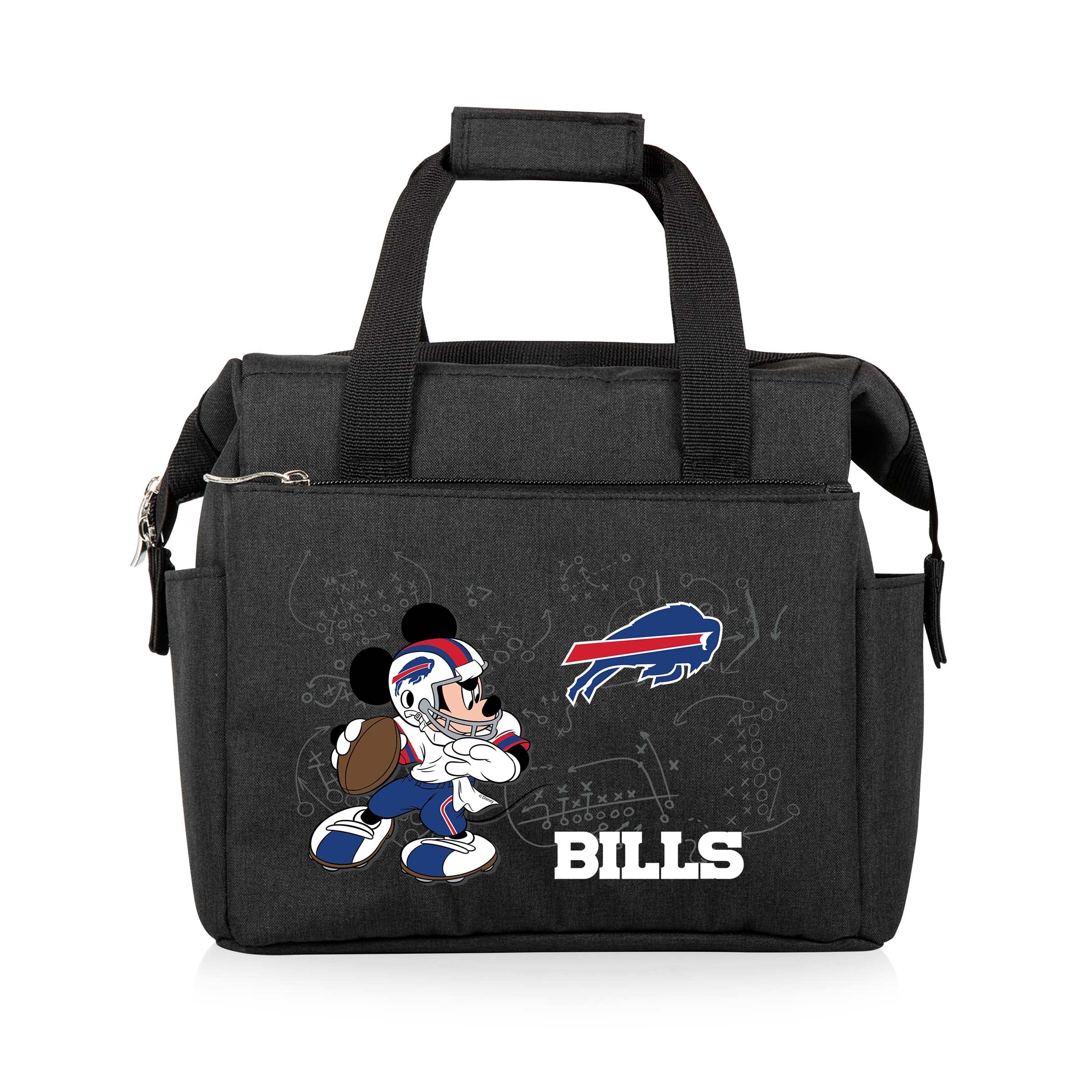 PICNIC TIME NFL Mickey Mouse On The Go Lunch Bag - Soft Cooler Lunch Box - Insulated Lunch Bag, (Black)
