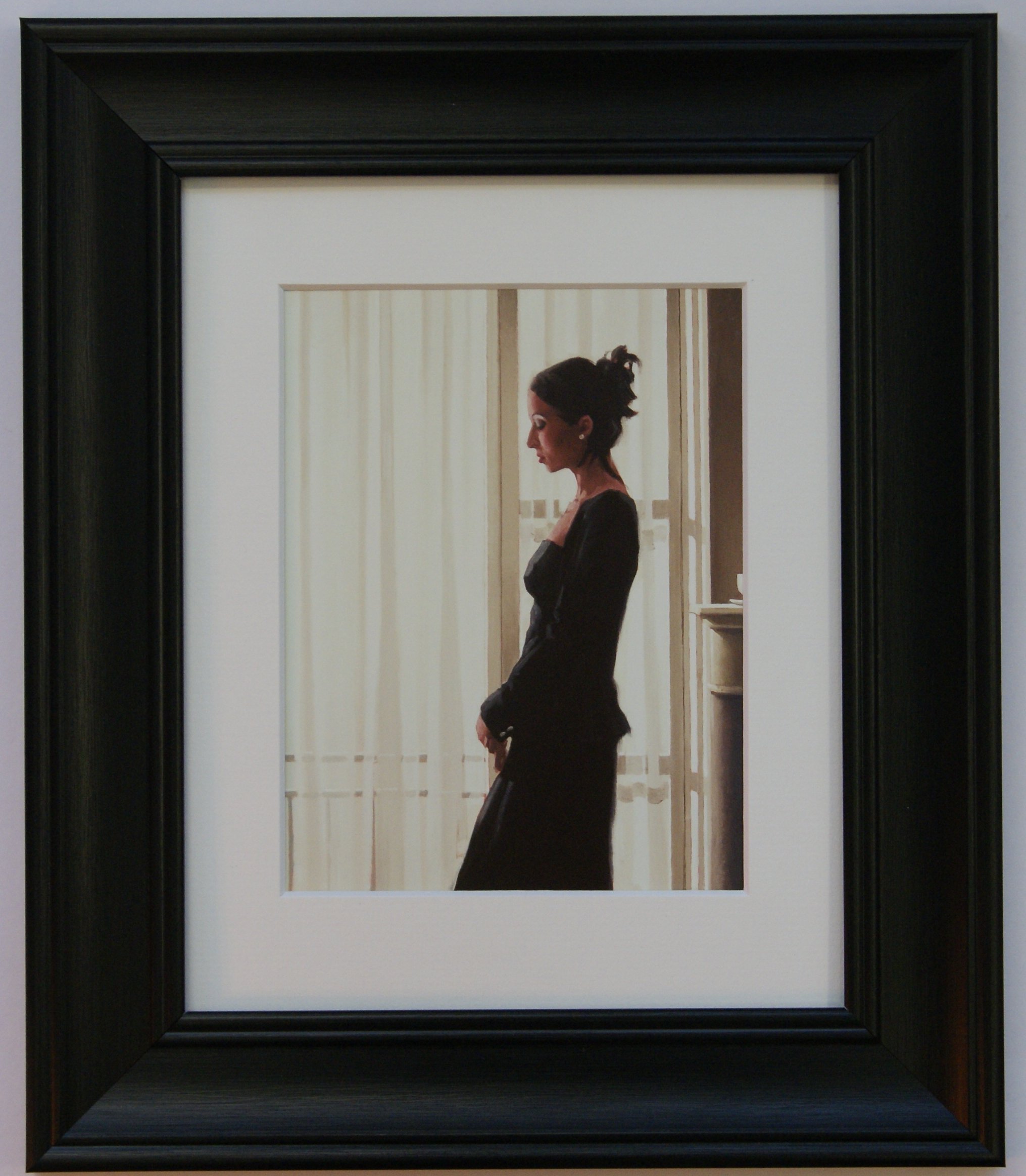 Keats Gallery White Beautiful Dreamer By Jack Vettriano Framed Art Print Picture (33Cm X 28Cm) Black Frame