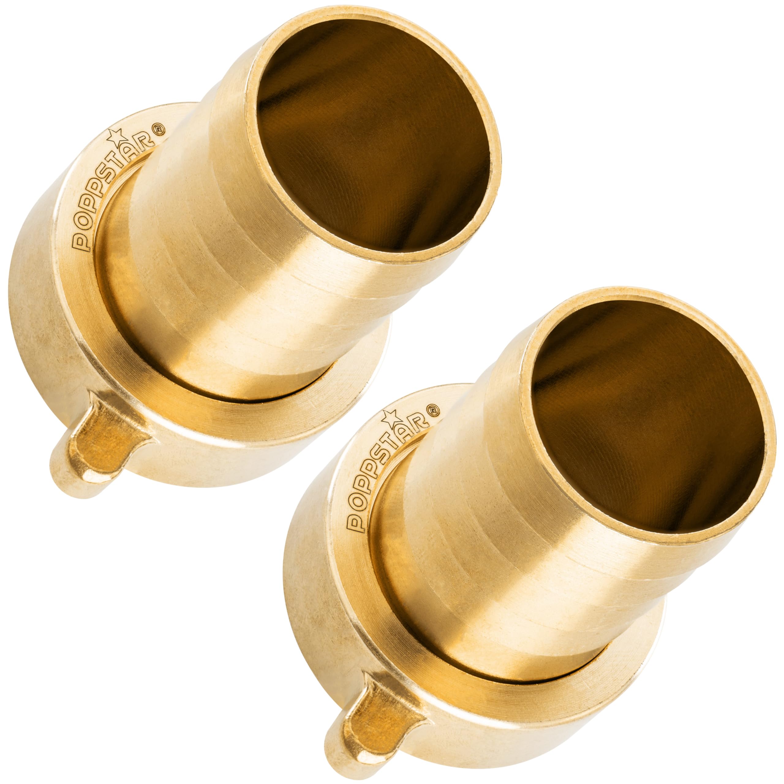 Poppstar 2X Hose Connector ID 1 1/4 Inch Brass (incl. Union Nut with Flat Sealing) on Hose Nozzle 1 1/4 Inch (32 mm)
