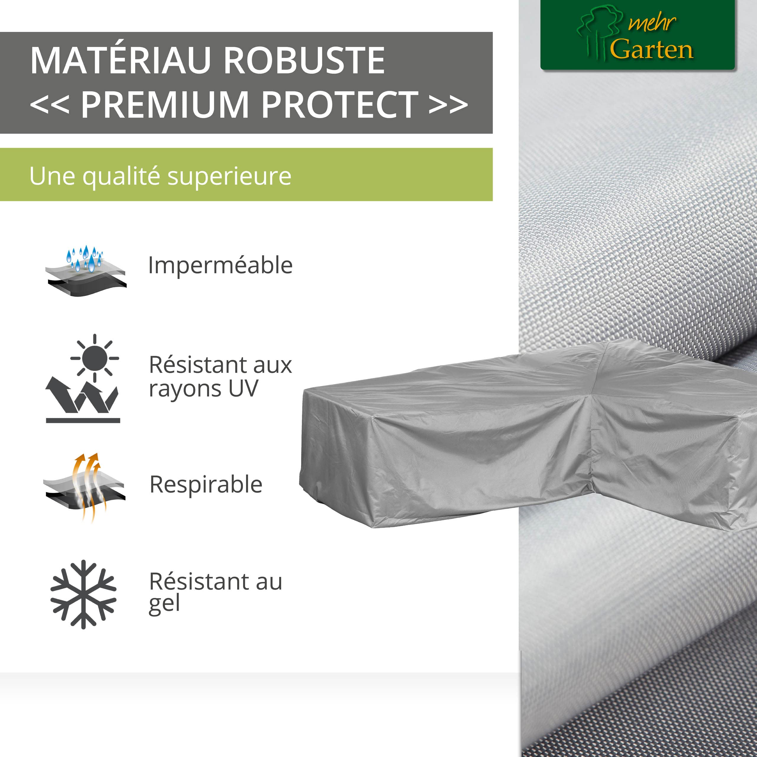 Premium Protect Housse salon de jardin en L 225x225x80 cm