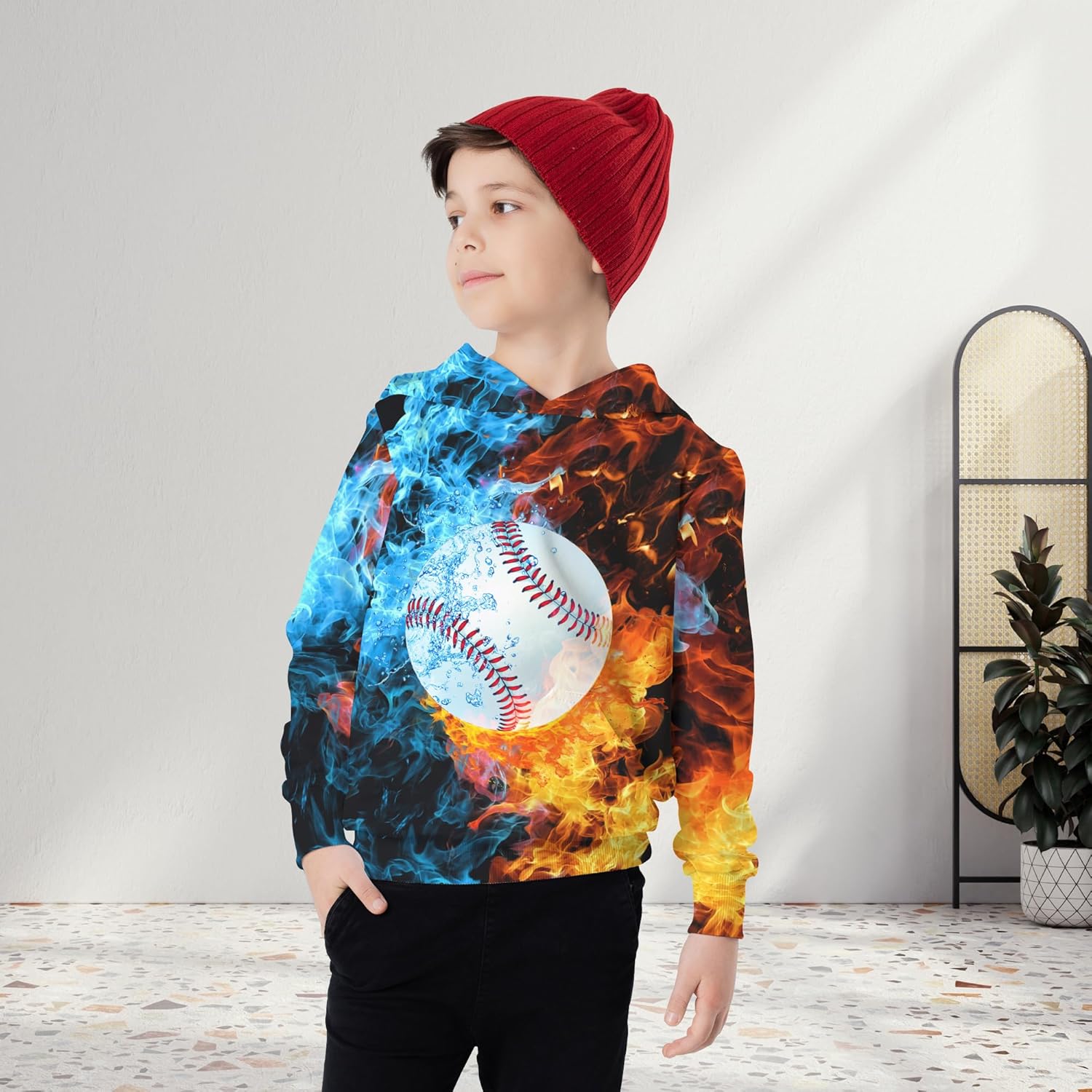 3D Novelty Boys Girls Hoodies, Long Sleeve Pullover Sweatshirt with Front Pocket for Kids Teens - Image 3