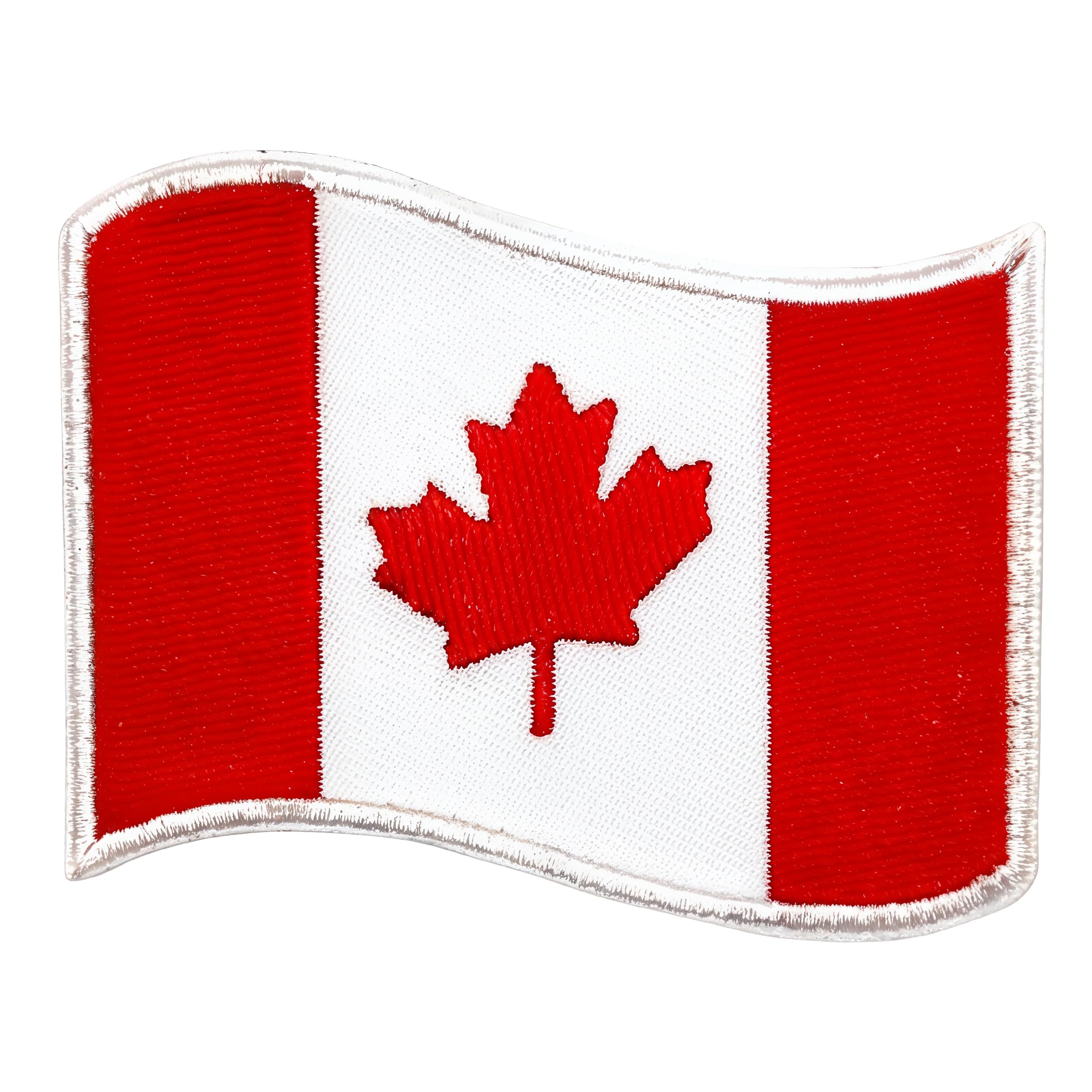 Canada Flag Iron On Patch 2.95" x 1.77" | 1-Pack Embroidered Sew On Patches for Clothing, Jeans, Jackets, Hats, Backpacks, Hoodies - Canadian Flag