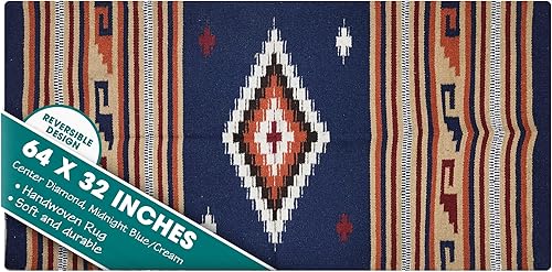 Miniatura 20 de Alfombra bohemia del suroeste – Alfombra bohemia lavable – Alfombra occidental – Alfombras rústicas para sala de estar, zona al aire libre, Diamante