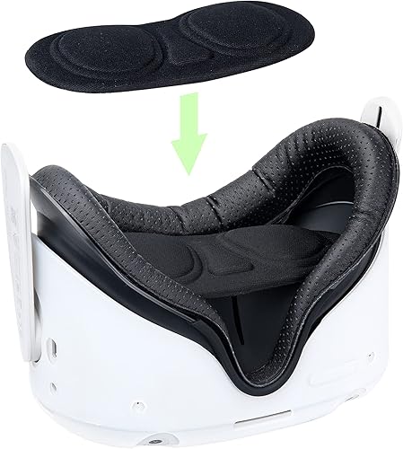 Miniatura 4 de Hibloks Face Cover Set for MetaOculus Quest 2 Accessories,Silicone face Cover+Shell Cover+Protective Lens Cover for MetaOculus Quest 2 (PU Face