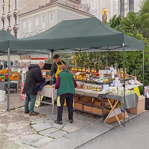 Miniatura 34 de COBIZI - Toldo desplegable de 10 x 10 pies, 4 paredes laterales, FPU 50+ para todo el año, resistente al viento, impermeable, uso comercial, Gris