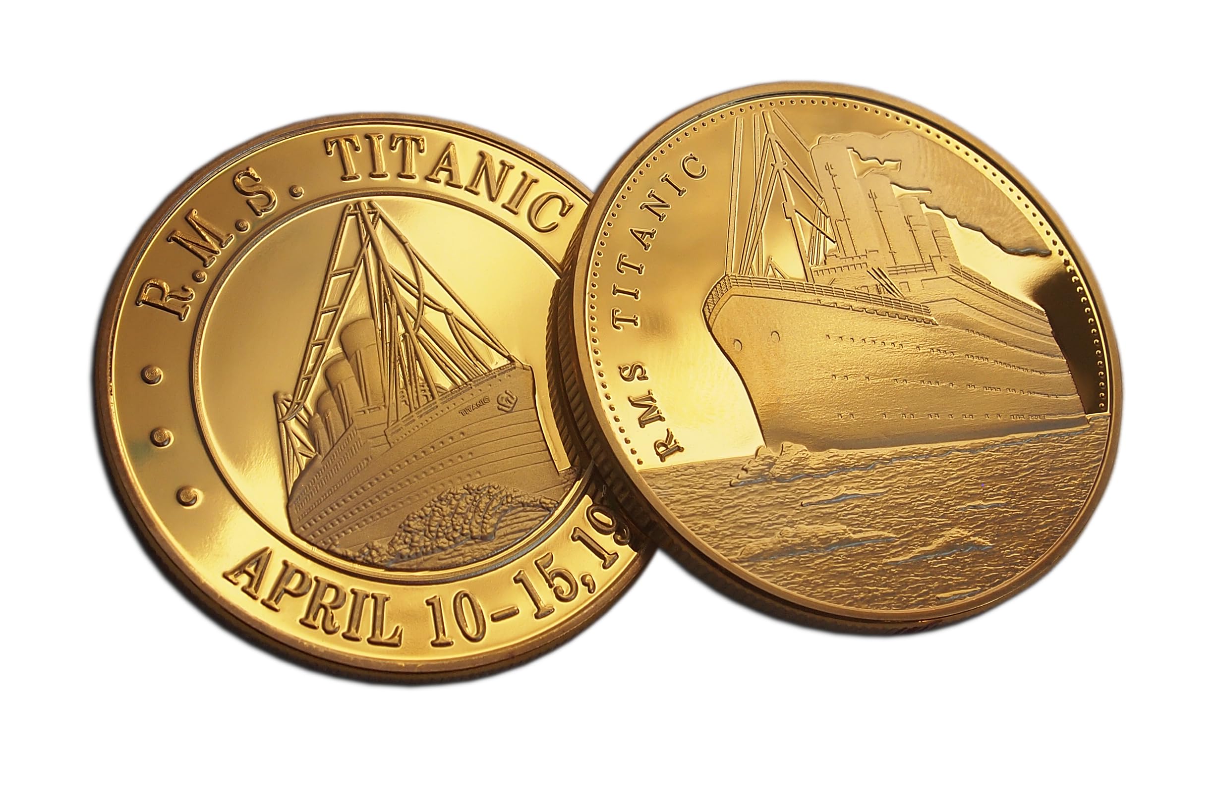 Eillwin RMS Titanic Commemorative 2 Coin Set - White Star Line Anniversary Voyage, Maritime Memorabilia Souvenir