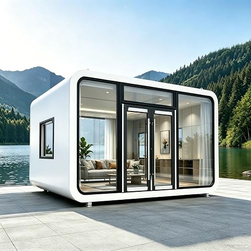 Customizable Prefab Mobile Modular Cabin, Insulated Portable Studio Tiny Unit