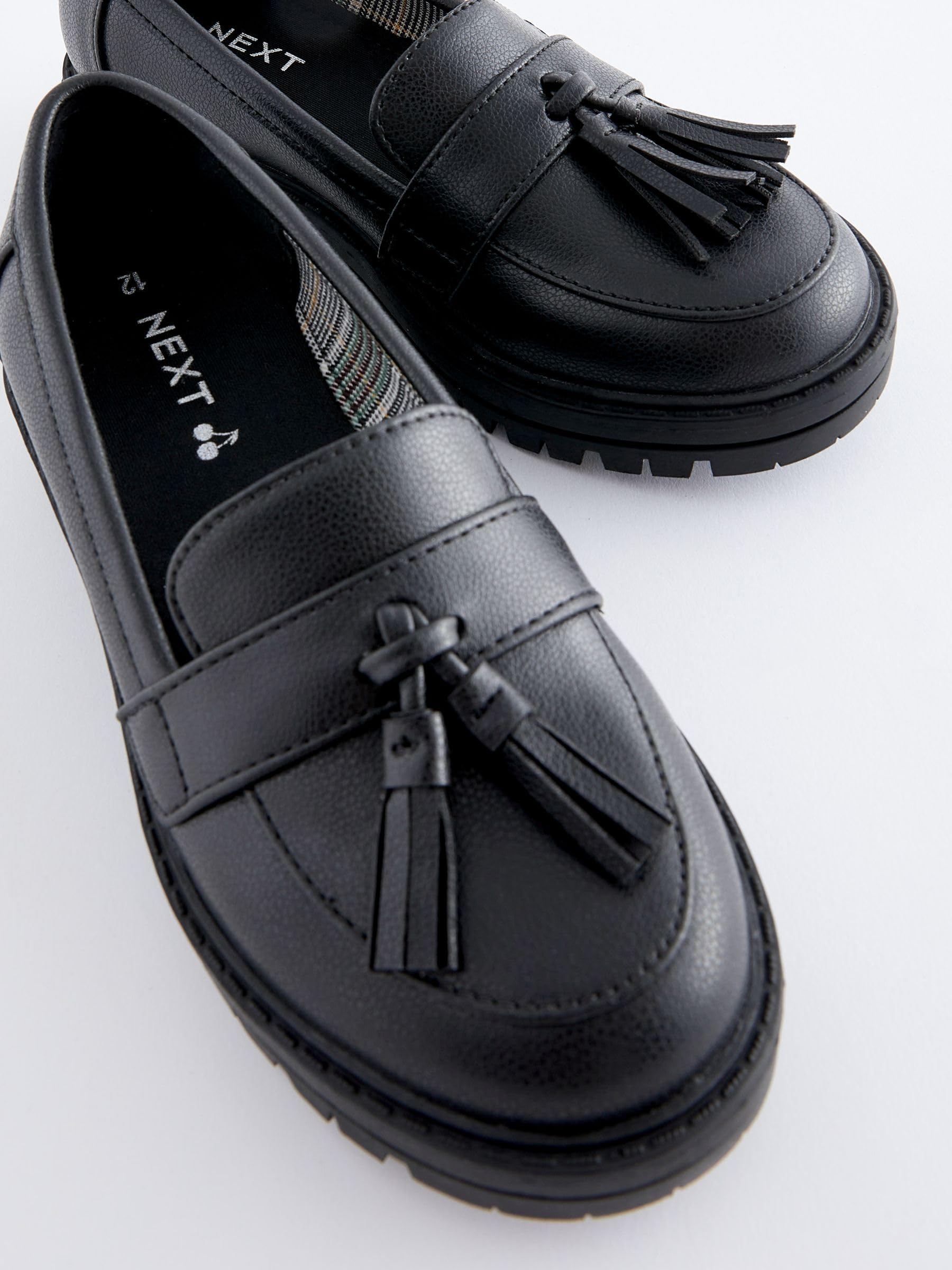 NEXT Niñas Mocasines Escolares con Suela Gruesa y borlas