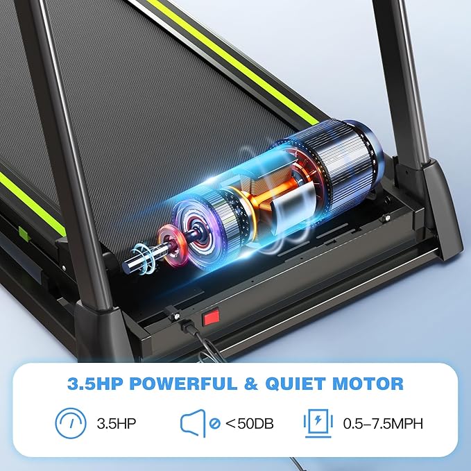 Caminadora Eléctrica Plegable 3.5 hp Inclinación Automática Azul miniatura 3