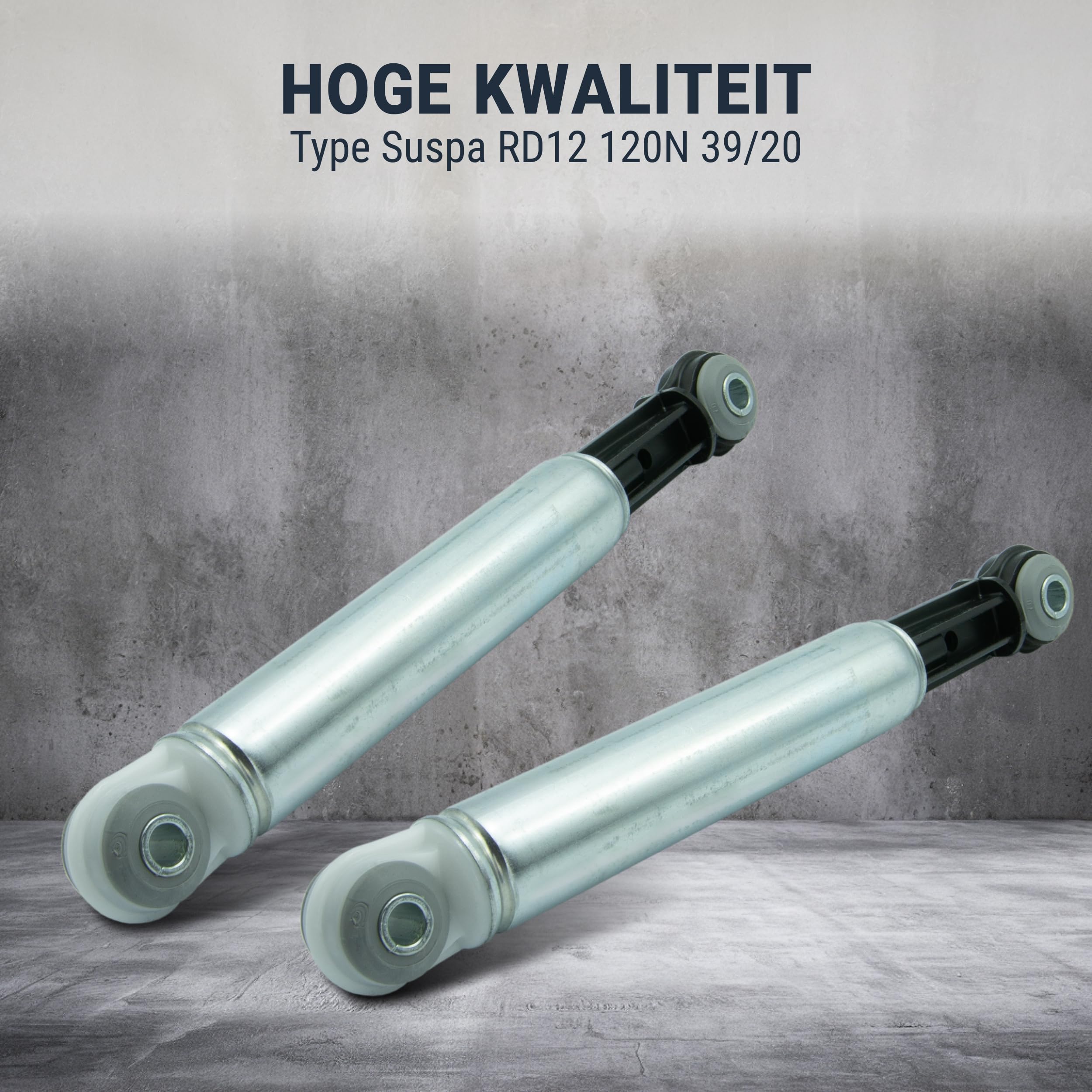 2 Stuks Schokdemper voor Wasmachine 120N 8mm met de Originele Code 04500820 04500826 06200778 00118869 04151285 voor Bosch voor Siemens voor Whirlpool voor Miele - Garantie 10 Jaar - MONTERAL