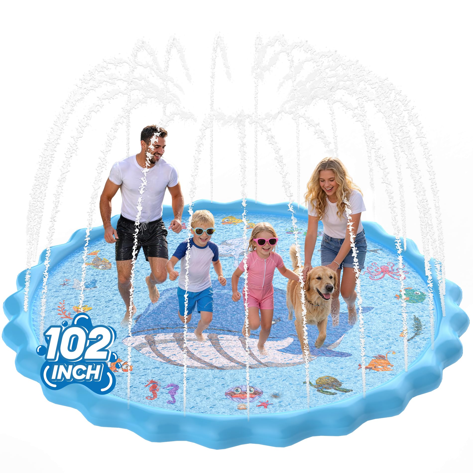 Spritzmatte, 228 cm (90 Zoll), Spielzeug für Luftsprenger, ultimative Intervention für Kinder, Wasserspielzeug, aufblasbarer Pool zum Waden, Spielzeug