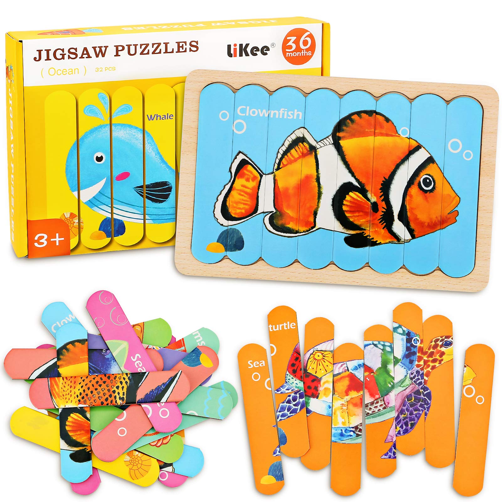 LiKee SYNARRY 8 Pattern Sorting And Matching Color Animal Puzzle For Toddlers, Dinosaurs