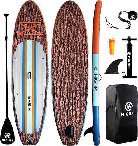 Vista 21 de Highpi Inflatable Stand Up Paddle Board for Youth and Adults – Wide Sup with Premium Accessories, Blow Up Paddleboard for Surfing, Fishing, Yoga &