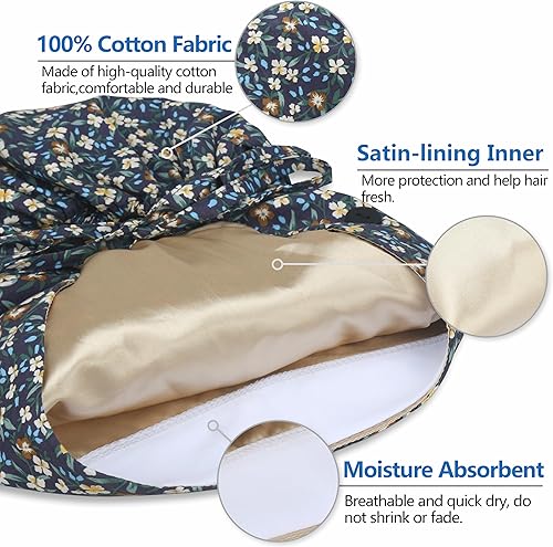 Miniatura 2 de Gorra de trabajo ajustable con botón, gorro de trabajo de algodón, banda para el sudor con bolsillo para cola de caballo, lazo elástico